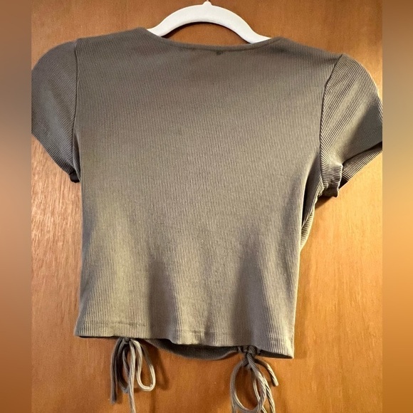 Princess Polly Stormi Crop Top Khaki Green Size 4 Cinch Bottom Wired - Picture 10 of 10